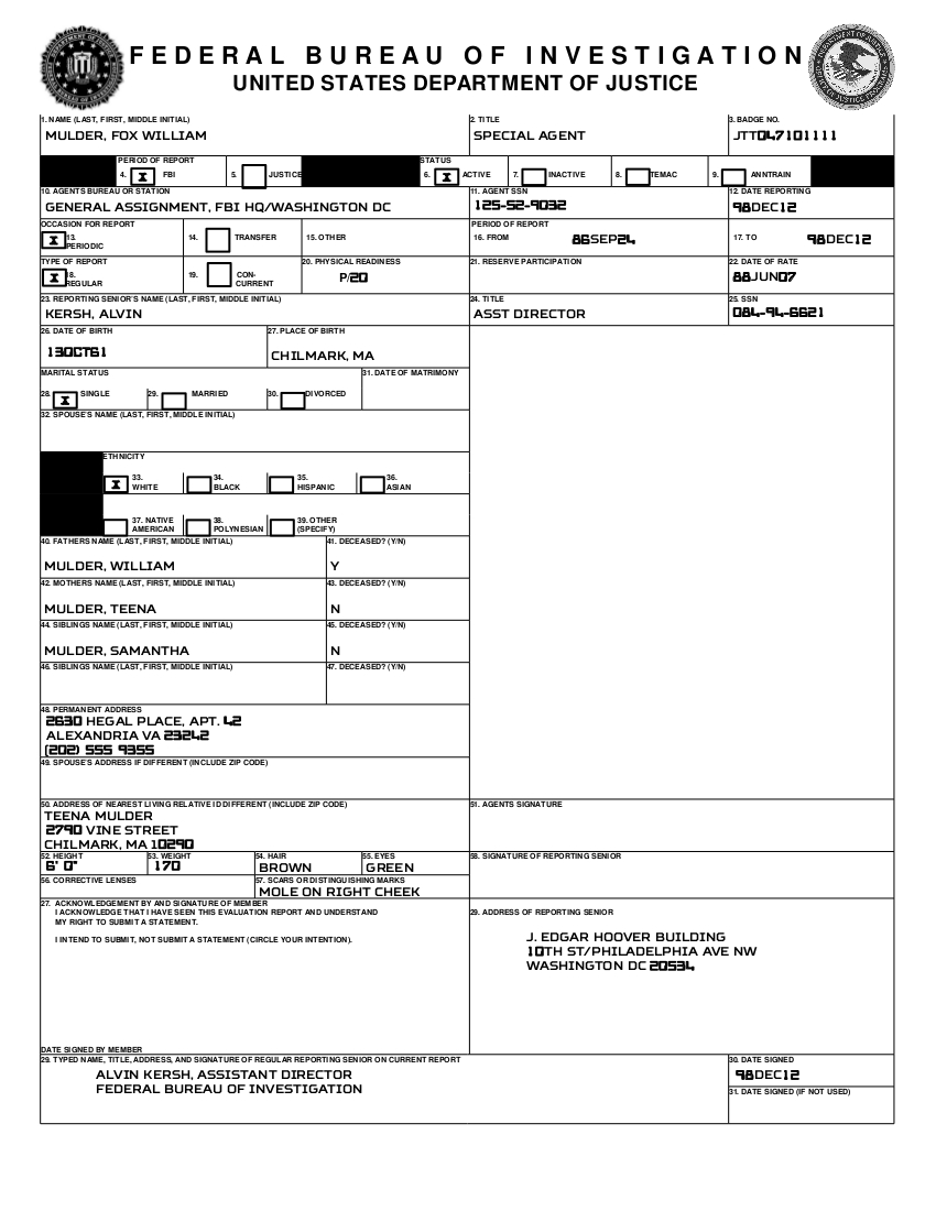 Agent Service Record 002